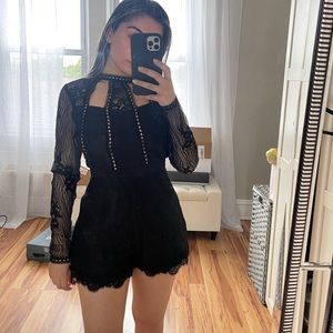 Alexis Black Lace Romper